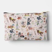 かわいいピンクの小さな子犬ペットパターン アクセサリーポーチ (裏面)