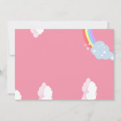 かわいいピンクの少女ユニコーン誕生日パーティー 招待状 (裏面)