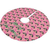 かわいいピンクの尾の人魚サンダー_コーブ ブラッシュドポリエステルツリースカート (アングル)