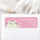 かわいいピンクの差出人住所ラベル ラベル (インサイチュ)