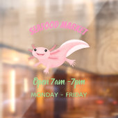 かわいいピンクの幸せな軸索 ウィンドウサイン (シート2)