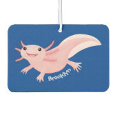 かわいいピンクの幸せな軸索 カーエアーフレッシュナー (正面)