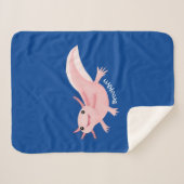 かわいいピンクの幸せな軸索 シェルパブランケット (正面(横))