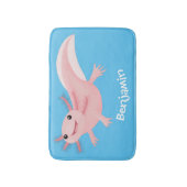 かわいいピンクの幸せな軸索 バスマット (正面縦)