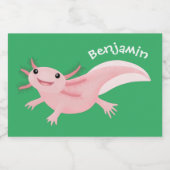 かわいいピンクの幸せな軸索 フードラベル (シングルラベル)