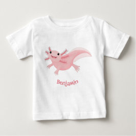 かわいいピンクの幸せな軸索 ベビーTシャツ