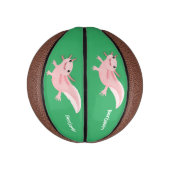 かわいいピンクの幸せな軸索 ミニバスケットボール (縦)