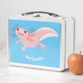 かわいいピンクの幸せな軸索 メタルランチボックス (インサイチュ)