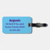 かわいいピンクの幸せな軸索 ラゲッジタグ (裏面横)