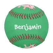 かわいいピンクの幸せな軸索 野球ボール (裏面)