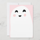 かわいいピンクの幽霊たちハロウィーンのブーブベイビーシャワー 招待状 (裏面)