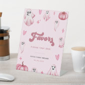 かわいいピンクの幽霊小さなブーブベビーシャワー好意サイン 台座サイン (インサイチュ)