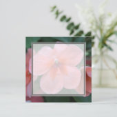 かわいいピンクの庭の花がウェディング、パーティー、 招待状 (スタンド正面)