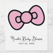 かわいいピンクの弓お洒落赤ちゃんシャワー誕生日パーティー ワインラベル (シングルラベル)