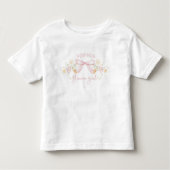 かわいいピンクの弓と野モダン花少女 トドラーTシャツ (正面)