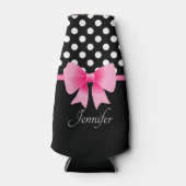 かわいいピンクの弓の名前 ボトルクーラー (正面)