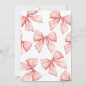 かわいいピンクの弓ガールベビーシャワー 招待状 (裏面)