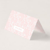 かわいいピンクの弓フローラベビーシャワーサンキューカード (裏面)