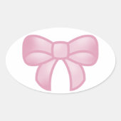 かわいいピンクの弓プランナーシール 楕円形シール (正面)