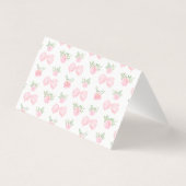 かわいいピンクの弓ベビーガールシャワーサンキューカード (裏面)