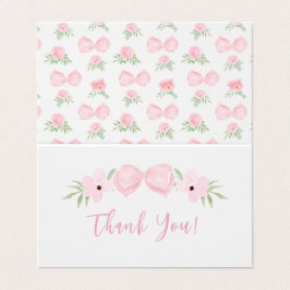 かわいいピンクの弓ベビーガールシャワーサンキューカード