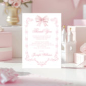 かわいいピンクの弓ベビーガールシャワー サンキューカード