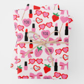 かわいいピンクの弓ラッピング紙 ラッピングペーパーシート (インサイチュ)