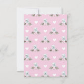 かわいいピンクの弓熊かわいい女の子の冬の赤ちゃんシャワー サンキューカード (裏面)