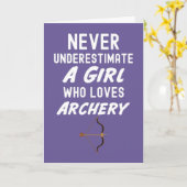 かわいいピンクの弓矢のカード　赤ちゃんの女の子　子供　アーチェリー カード (黄色い花)