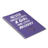 かわいいピンクの弓道ギフト 赤ちゃんの女の子 子供 アーチェリー ノートブック (右側)