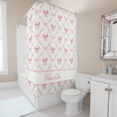 かわいいピンクの弓 シャワーカーテン (インサイチュ)