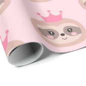 かわいいピンクの怠惰のプリンセスの包装紙 ラッピングペーパー (ロールコーナー)