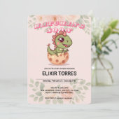 かわいいピンクの恐竜がもうすぐ生まれる 招待状 (スタンド正面)