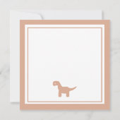 かわいいピンクの恐竜のベビーシャワーの招待状 招待状 (裏面)