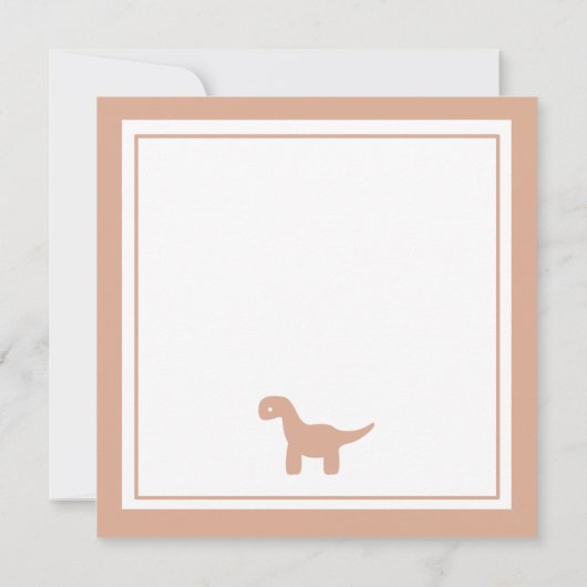 かわいいピンクの恐竜のベビーシャワーの招待状 招待状 (裏面)