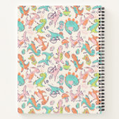 かわいいピンクの恐竜パーソナライズされたのスケッチブック ノートブック (裏面)