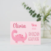 かわいいピンクの恐竜少女、バレンタインデイ・ディノマイト ポストカード (スタンド正面)