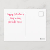 かわいいピンクの恐竜少女、バレンタインデイ・ディノマイト ポストカード (裏面)