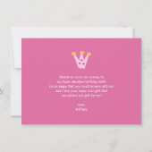 かわいいピンクの恐竜 キュート ファン ガール 誕生日 サンキューカード (裏面)