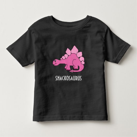 かわいいピンクの恐竜; Snackosaurus トドラーTシャツ (正面)
