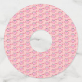 かわいいピンクの愛あなたフクロウパーソナライズされた ワイングラスタグ (裏面)