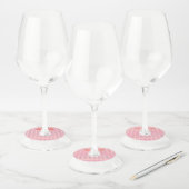 かわいいピンクの愛あなたフクロウパーソナライズされた ワイングラスタグ (セット)