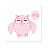 かわいいピンクの愛あなたフクロウ自己インクスタンプ セルフインキングスタンプ (デザイン)