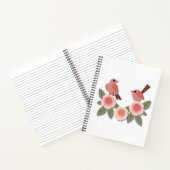 かわいいピンクの愛鳥と花のバラ ノートブック (内部)