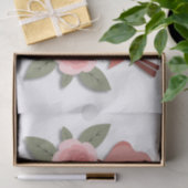 かわいいピンクの愛鳥と花のバラ 薄葉紙 (ギフト)