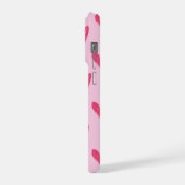 かわいいピンクの手描きハート柄アイフォン iPhoneケース (左側面)