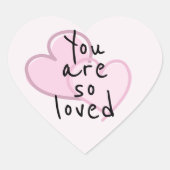 かわいいピンクの手書きハートスクリプト2 ハートシール (正面)