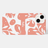 かわいいピンクの抽象的な形のオーダーメイドフラワー Case-Mate iPhoneケース (裏面 (横))