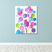 かわいいピンクの抽象芸術アートツリー キャンバスプリント (インサイチュ (ウッドフロア))