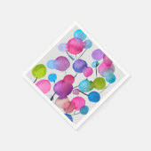 かわいいピンクの抽象芸術アートツリー スタンダードカクテルナプキン (角)